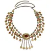 Corrente de Cintura de Moedas Metálicas Estilo Étnico Retrô para Mulheres, Cinto de Cintura Ajustável para Vestido com Design de Coração, Borboleta, Flor e Franja
