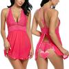 Europa y los Estados Unidos nuevos fabricantes al por mayor de comercio exterior Europa y los Estados Unidos ropa interior sexy sexy transparente de encaje de malla colgando cuello pijamas sexys