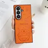 Bonito e Fofo, Adequado para Capa de Celular Samsung Zfold5, Capa Protetora de Gato Jingle Dobrável Esquerda e Direita Desenho Animado Zfold3