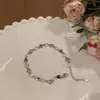 Pulseira Zircônia Doce Fresca Amor Meninas ins Simples Design de Nicho Estudante Coração Vazado Pulseira Versátil Presente