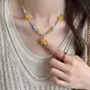 Collar de Estrella de Mar con Cuentas de Colores para Mujer, Estilo Vacaciones en la Costa, Cadena de Clavícula de Gama Alta, Accesorio de Moda y Elegante