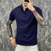 Camiseta Casual de Verão na Moda, Cor Sólida, Manga Curta para Homens, Camisa Polo Solta Versátil com um Top Elegante de Meia Manga