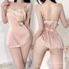 Huan lapela sexy roupa íntima sexy bordado roupa íntima feminina europeia e americana cetim sem costas suspensórios camisola sexy renda tentação