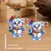 Set de 4 Colgantes de Invierno Papá Noel Pingüino Acrílico Muñeco de Nieve Plano Pendientes para Mujer Pendientes Lindos Transfronterizos