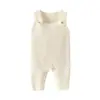 Estilo Novo Outono e Inverno 2026 Estilo Ins Macacão de Lã Tricotado Cinza Escuro para Meninos e Meninas, Macacão de Roupa para Bebê