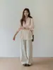 Camisa Bordada VNOO para Mujer, Cuello de Solapa de Alta Densidad, Corte Holgado, Top Casual de Color Sólido, Nuevo Modelo Primavera 2026