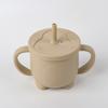 Nueva vajilla de silicona para niños con tapa doble anticaída para bebés, taza de silicona con forma de pingüino, taza para beber, taza para refrigerios