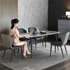 Mesa de Jantar em Ardósia para Apartamento Pequeno Mesa de Jantar Moderna Simples Luxo Leve Retangular High-End Brilhante Conjunto de Mesa e Cadeiras de Jantar