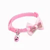 Coleira Pet com Laço de Pétala, Coleira Fofa para Gato, Coleira com Sino para Cão e Gato, Venda Direta do Fabricante Transfronteiriço.