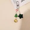 Nuevo Llavero de Libro Navideño con Cuentas de Terciopelo de Estrella de Cinco Puntas, Colgante para Cadena de Teléfono, Llavero de Campana, Decoración para Bolso