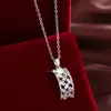 Collar de Estilo Placa de Venta Caliente Transfronterizo con Colgante Geométrico Hueco de Circonita, Cadena para Clavícula Moderna Hip-Hop al por Mayor