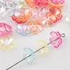 Cuentas espaciadoras de flor cósmica color AB acrílicas transparentes para horquilla de pelo DIY accesorios para el cabello cuentas joyería hecha a mano accesorios de cuentas espaciadoras