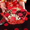 Tela No Tejida Pequeña de Doble Felicidad para Decoración de Habitación de Boda, Esparcimiento de Cama, Charola de Frutas para Boda Lanzada a Mano, Pegatinas de Vidrio para Escaleras, Personaje Especial de Doble Felicidad para Boda