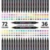 ¡Guau, set de 72 colores de rotulador acrílico de doble punta, bolígrafo de pintura impermeable a base de agua de doble punta, suministros de arte para graffiti DIY
