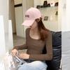 Camiseta Branca Básica Manga Longa Feminina Estilo Coreano Slim-Fit Gola Quadrada Design Suave para Primavera