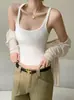 Regata Estilo Racerback Americana W para Mulheres Verão 2026 Roupa Íntima Sem Mangas Slim-Fit Moda Estilosa
