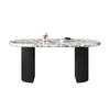 Mesa de Jantar Terrazzo Vintage Francesa Oval Luxo Leve Pedra Alto Estilo Mesa de Jantar Mármore Designer Mesa Estilo Intermediário