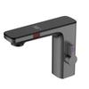 Grifo de lavabo doble automático de inducción, grifo gris inteligente con pantalla digital hidroeléctrica, grifo blanco