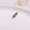 Fronteiriço Cobre Banhado a Ouro Luneta Cristal Oval Pingente Duplo Brincos Pendentes Anel Pulseira Colar Acessórios de Joalheria DIY Conectores