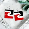 Aretes Maoríes de Estilo Étnico con Bandera de Lágrima Acrílico Estampado Pequeño Aretes Transfronterizos de Nueva Zelanda Acrílico Personalidad