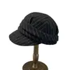 Gorra de Béisbol a Rayas para Mujer Otoño e Invierno 2025 Moda Coreana Sombrero de Equitación Mezcla de Lana Hace que la Cara Parezca Más Pequeña Sombrero de Alta Gama de Moda