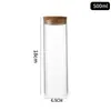 Frasco de Vidrio Recto de 65 mm con Tapón de Corcho para Almacenar Frutas Secas, Dulces, Té de Hierbas, Pepino de Mar, Cordyceps, Empaque y Sub-Empaque, Sellado