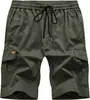Bermudas Masculinas para Comércio Exterior Transfronteiriço 2026, Estilo Europeu e Americano, Caimento Solto, Cor Sólida, Corte Reto, Multibolsos, Bermudas Casuais de Cinco Pontos para Uso ao Ar Livre Atacado