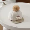 Gorro para Bebé para Otoño e Invierno, Lindo Gorro de Pana con Pompón y Pico de Pato, Gorra de Béisbol Súper Adorable y Cálida para Niños y Niñas