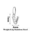Nuevo Colgante de Acero Inoxidable Letra Zirconia Venta Caliente Accesorios para Collares Pendientes DIY 26 Dijes de Letras Inglesas A-Z