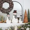 Los productos de madera son muy populares en el extranjero, decoración de escritorio de muñeco de nieve de Navidad de 3 piezas, manualidades de madera, venta al por mayor de accesorios de Yiwu