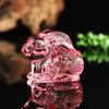 Estatueta de Animal em Cristal Coelho do Zodíaco Artesanato Multicolorido Decoração de Presente Ornamento de Fortuna Bola de Cristal