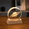 Lámpara de noche de cristal para escritorio, adorno creativo de cristal, lámpara ambiental de mesita de noche, pequeño regalo para maestros en la ocasión del inicio de clases