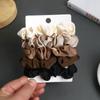 Paquete de 5 Cuerdas para el Cabello Color Leche Curry Anillos para el Cabello Colon de Satén Francés Cuerda Básica de Seda para el Cabello que Combina con Todo Accesorios para el Cabello