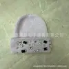 Gorro de punto de piel de conejo cálido con pedrería para otoño e invierno, gorro de lana de moda versátil, gorro pequeño de lana que estiliza el rostro, orejeras a prueba de frío