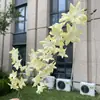 Flores artificiais de estrela de cinco pontas estilo Monet com 2 hastes, flores falsas para decoração de casamento e casa, atacado