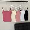 Camisola Versátil Ajustable de Algodón Puro para Chica Caliente para Mujer Nuevo Verano Capa Interior Adelgazante Top Exterior
