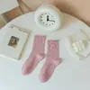 Meias Outono 2025 Meias Femininas de Cano Médio Algodão Respirável Absorvente de Suor Meias de Algodão com Renda Outono Casuais Mais Fáceis de Combinar Meias Longas