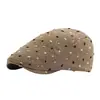 Gorra Delantera Jacquard Estilo Japonés para Hombres y Mujeres, Boina Transpirable Primavera y Verano, Gorra de Pintor Pato Británica Retro Moda