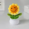 Produto Acabado Cruzamento Fio Girassol Planta em Vaso Flor Artificial Decoração de Mesa para Sala de Estudo Natal Ano Novo Jardim de Infância Pequeno Presente