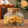 Pote Selado com Relevo Vintage Garrafa de Barriga Grande Pote Redondo Doméstico para Armazenamento Embalagem de Grãos Garrafa de Vidro Transparente Garrafa Vazia Venda por Atacado