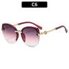 Gafas de Sol de Moda para Mujer Ojo de Gato Modernas de Media Montura Transfronterizas Personalizadas Protector Solar Gafas de Sol de Moda Gafas de Sol de Red