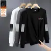 Sudadera de otoño e invierno para hombre, versátil, holgada, casual, moderna, de cuello redondo, con forro polar, elegante camisa básica