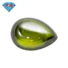 Huagang Gema Forma de Pera Plana Lisa Zircón Verde Oliva Piedra Suelta Gema Sintética Diamante de Imitación Brillante Diamante Suelto Gota de Agua