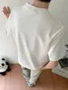 Camiseta Casual de Manga Corta de Color Sólido, Corte Holgado y Tela Pesada para Hombre, Verano 2025, Caída Suelta, Anti-Arrugas, Cuello Redondo