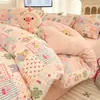 Conjunto de Roupa de Cama Desenho Animado Primavera 2026 Conjunto de Quatro Peças Estilo Fresco Lençol Capa de Edredom Roupa de Cama Nantong Conjunto de Três Peças para Dormitório 4