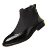 Botas Martin de Puntera Puntiaguda para Hombre Transfronterizas, Botas de Cuero de Talla Grande Estilo Británico Retro Casual, Botas de Cuero Versátiles de Moda Trendy para Exteriores