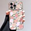 Ventanas Grandes para Teléfono Móvil iPhone15 Tulipán de Verano Color Manzana 13 Fuerte Manzana 14 Funda Suave Galvanizada