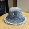 Nuevo Sombrero de Pescador de Mezclilla Lavado Vintage Desgastado Retro para Mujer, Sombrero de Ala Ancha para Senderismo al Aire Libre que Hace que la Cara Parezca Más Pequeña, Sombrero de Protección Solar