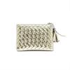 Bolsa de moedas pequena com zíper nova para primavera e verão, bolsa simples de cor sólida leve para cartões, bolsa tecida à mão, bolsa feminina fofa e requintada