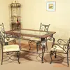 Serie de Muebles Subei Mesas y Sillas de Hierro Estilo Europeo, Mesas de Café Artesanales de Metal, Mesas y Sillas de Comedor de Hierro Forjado Artesanal